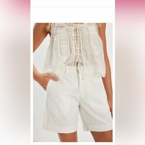 Free People white Bermuda Shorts